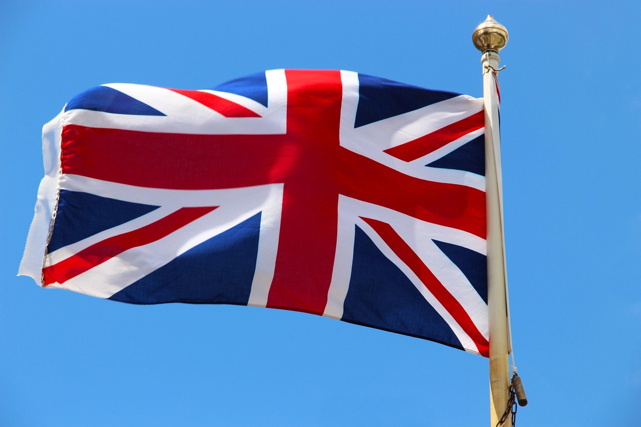 flag, union jack, union, british, britain, uk, country, icon, patriotic, national, english, united kingdom, symbol, banner, emblem, official, nationality, ensign, wind, british flag, horizontal, red white and blue, blowing, fluttering, blue banner